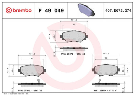 Brembo P49049 Brake Pad Set, disc brake - 2