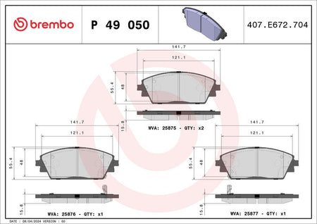 Brembo P49050 Brake Pad Set, disc brake - 1