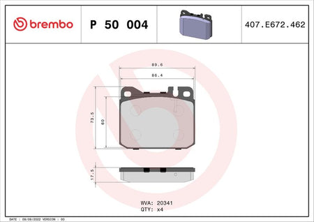 Brembo P50004 Brake Pad Set, disc brake - 1