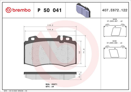 Brembo P50041 Brake Pad Set, disc brake - 1