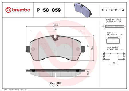 Brembo P50059 Brake Pad Set, disc brake - 1