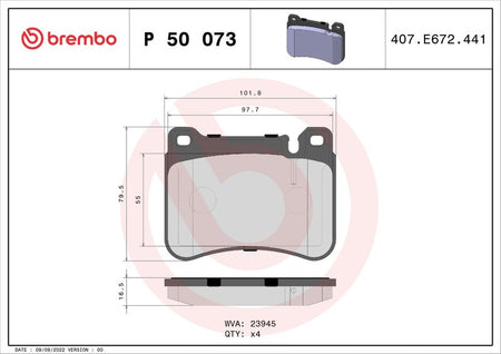 Brembo P50073 Brake Pad Set, disc brake - 1
