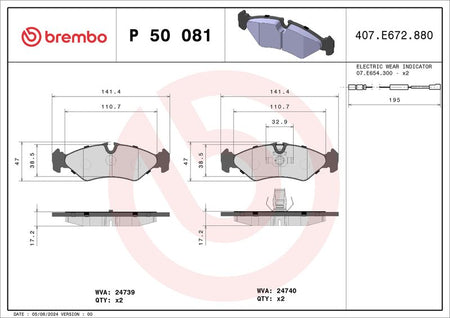 Brembo P50081 Brake Pad Set, disc brake - 1
