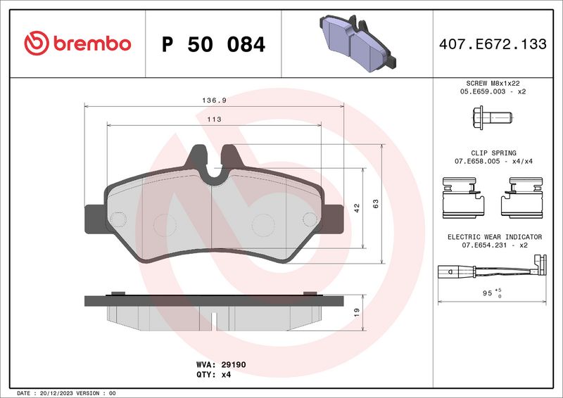Brembo P50084 Brake Pad Set, disc brake - 1