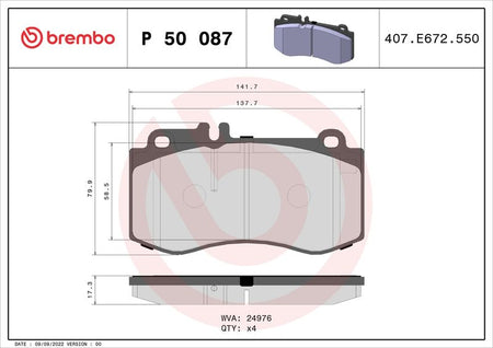Brembo P50087 Brake Pad Set, disc brake - 1