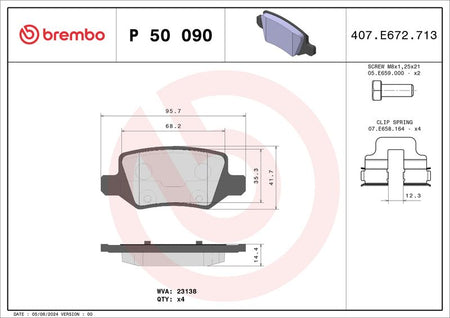 Brembo P50090 Brake Pad Set, disc brake - 1