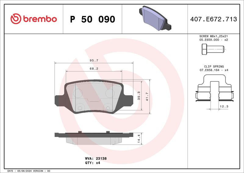 Brembo P50090 Brake Pad Set, disc brake - 1