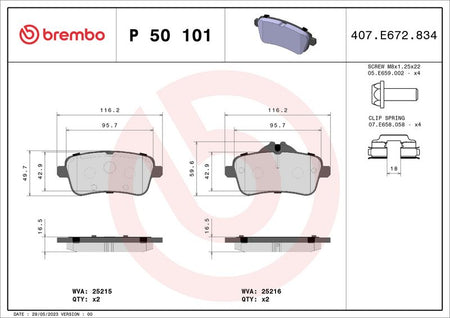 Brembo P50101 Brake Pad Set, disc brake - 1