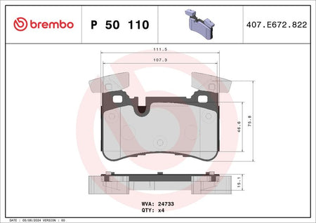 Brembo P50110 Brake Pad Set, disc brake - 1