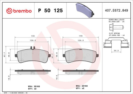 Brembo P50125 Brake Pad Set, disc brake - 1