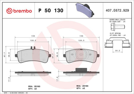 Brembo P50130 Brake Pad Set, disc brake - 1