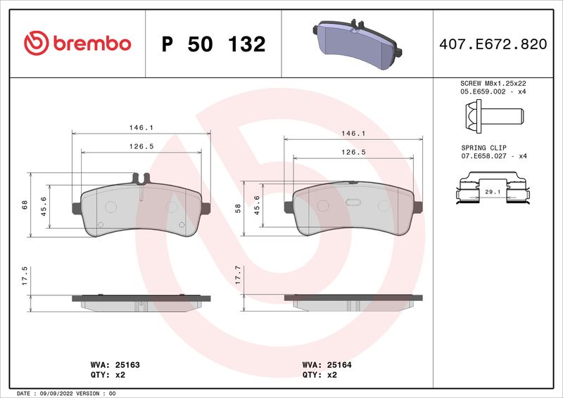 Brembo P50132 Brake Pad Set, disc brake - 1