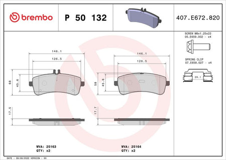 Brembo P50132 Brake Pad Set, disc brake - 1