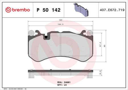 Brembo P50142 Brake Pad Set, disc brake - 1