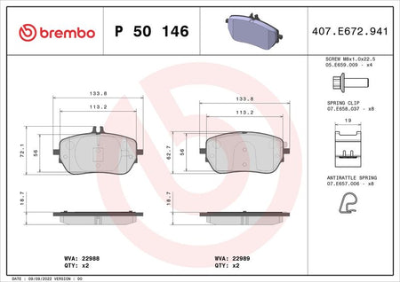 Brembo P50146 Brake Pad Set, disc brake - 1