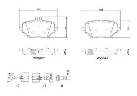 Brembo P50162 Brake Pad Set, disc brake - 1