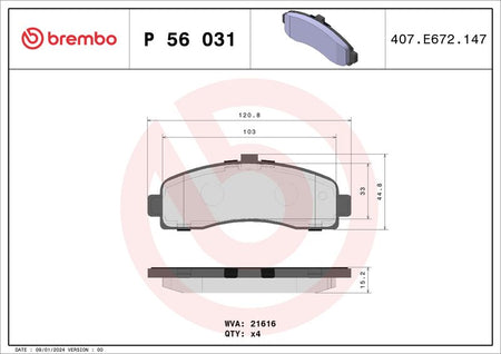 Brembo P56031 Brake Pad Set, disc brake - 1