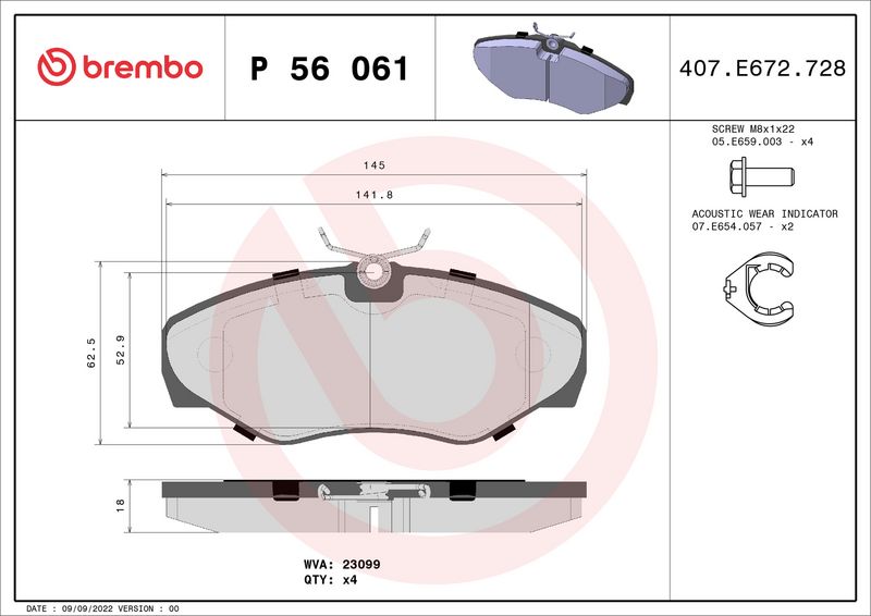 Brembo P56061 Brake Pad Set, disc brake - 1