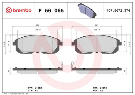 Brembo P56065 Brake Pad Set, disc brake - 1