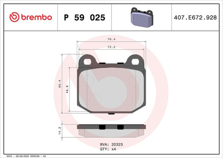 Brembo P59025 Brake Pad Set, disc brake - 1