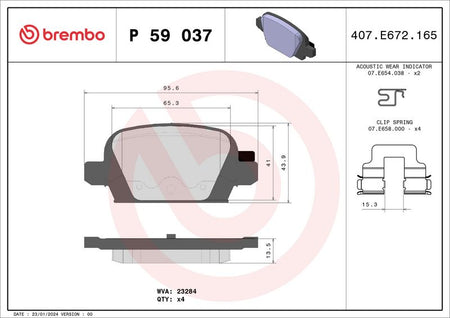 Brembo P59037 Brake Pad Set, disc brake - 1