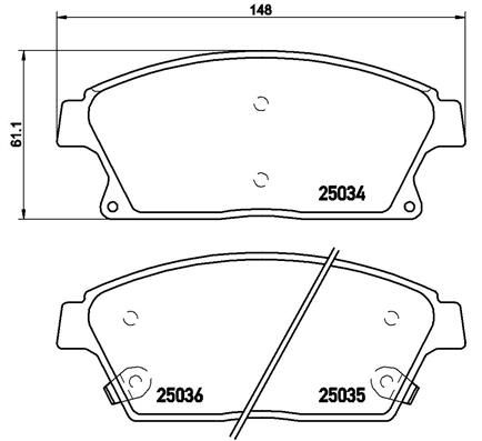 Brembo P59077 Brake Pad Set, disc brake - 1