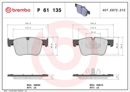 Brembo P61135 Brake Pad Set, disc brake - 1