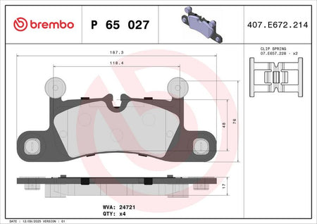 Brembo P65027 Brake Pad Set, disc brake - 2