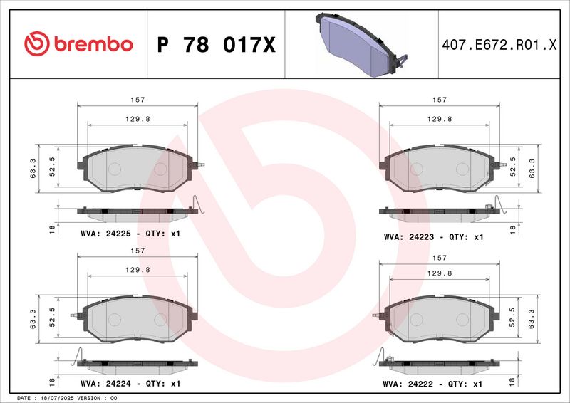 Brembo P78017X Brake Pad Set, disc brake - 4