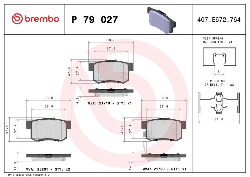 Brembo P79027 Brake Pad Set, disc brake - 2