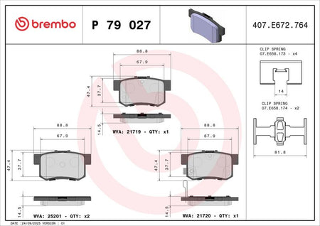 Brembo P79027 Brake Pad Set, disc brake - 2