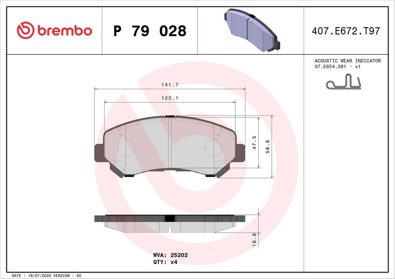Brembo P79028 Brake Pad Set, disc brake - 2