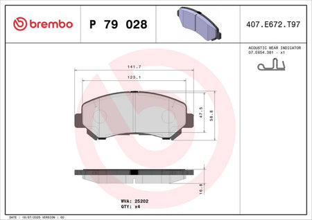 Brembo P79028 Brake Pad Set, disc brake - 2