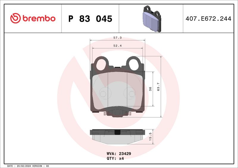 Brembo P83045 Brake Pad Set, disc brake - 1