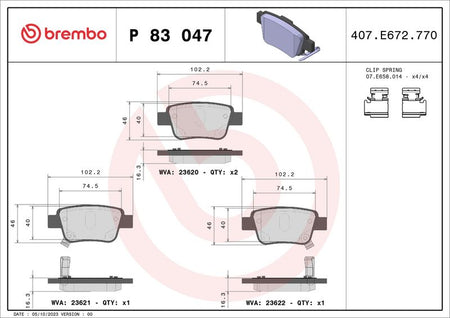 Brembo P83047 Brake Pad Set, disc brake - 1