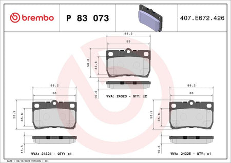 Brembo P83073 Brake Pad Set, disc brake - 1