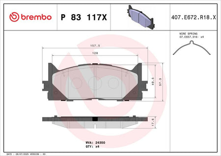 Brembo P83117X Brake Pad Set, disc brake - 2