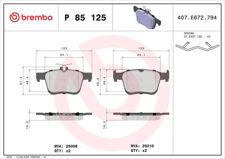Brembo P85125 Brake Pad Set, disc brake - 4
