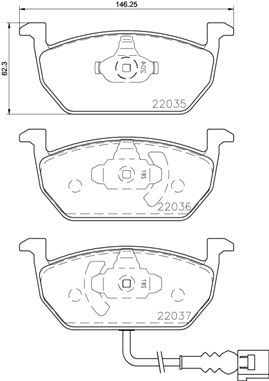 Brembo P85137 Brake Pad Set, disc brake - 1