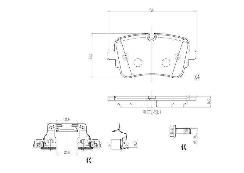 Brembo P85190 Brake Pad Set, disc brake - 1