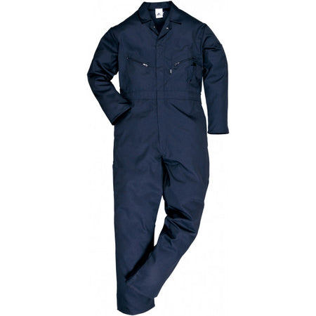 Polycotton Zip Coverall - Navy - Large (Tall)
