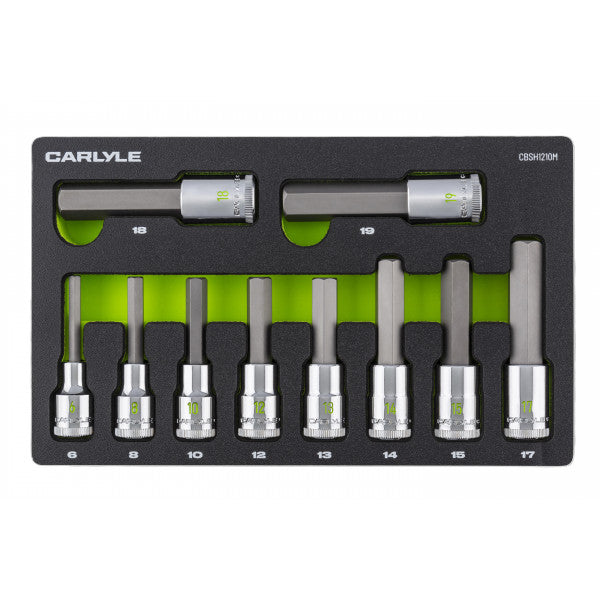 10PC 1/2DR Metric Hex Socket Set