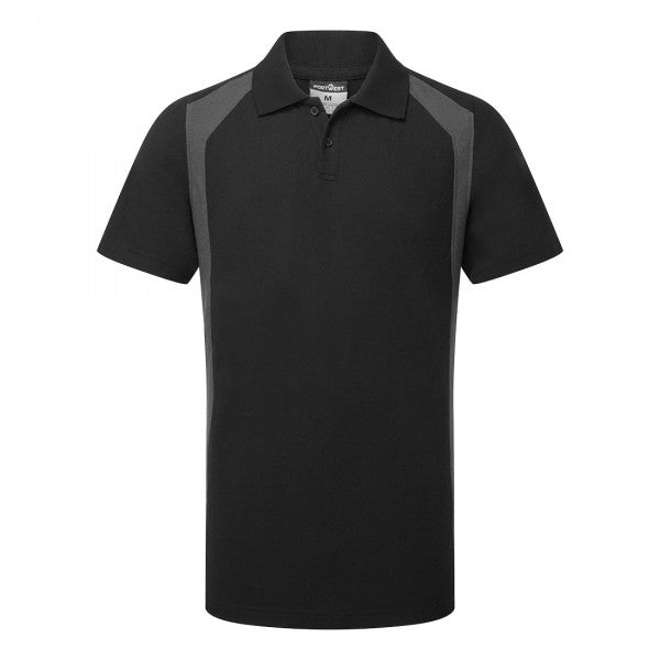 CD812 - WX2 Eco Polo Shirt S/S Black/Grey