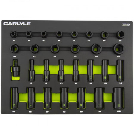 29pc 3/8 Drive 6 point impact socket set 8 to 22mm