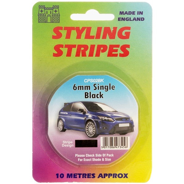 Single Stripe - Black - 6mm - 10m Length