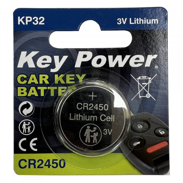 Key Power Coin Cell Battery CR2450 - Lithium 3V - Box of 10