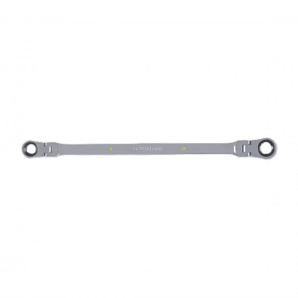 12 PT 8mm x 10mm 72 Tooth Extended Box Ratcheting Flex Double Box Wrench