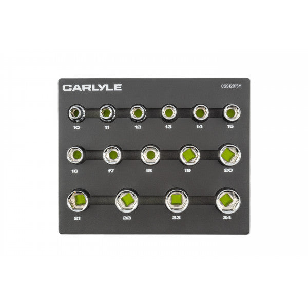 15PC 1/2DR 6PT Socket Set 10-24MM