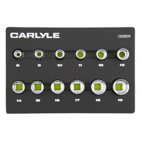 12pc 3/8 Drive 12 point socket set 8mm to 19mm