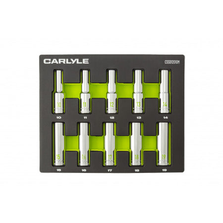 10 PC 1/2in Drive Metric Chrome Deep Socket Set